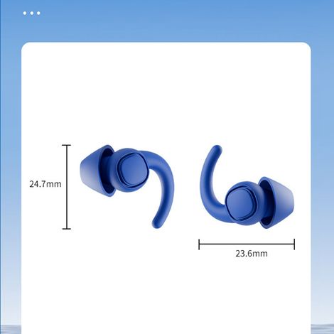Bouchons d'Oreilles Anti-Bruit en Silicone - Imperméables pour Baignade, Natation, Protection Auditive Nuit et Sommeil - Modèle Confort Bleu Foncé (1/3)