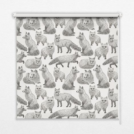 Tenda a Rullo Interna per Finestra - Tenda Filtrante Luce - Tenda Privacy - Tenda Decorativa Rettangolare - Rullo per Interni - (70 cm x 140 cm) - Volpi grigie (1/5)