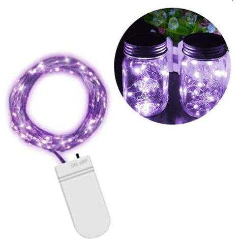 1m Mini LED Light String Battery Powered Purple Purple (1/5)