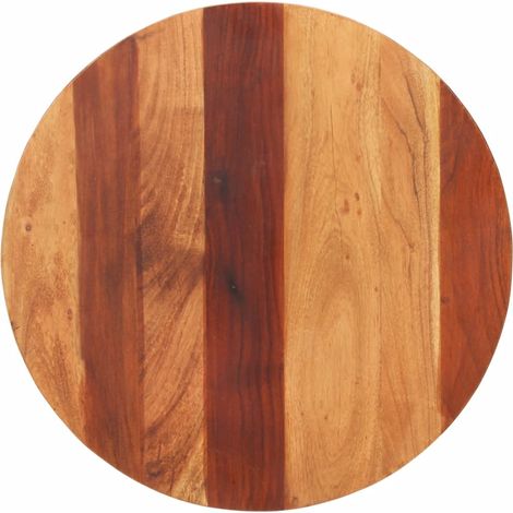 Vidaxl – Plateau de table rond en bois d'acacia massif 60 cm – Épaisseur 25-27 mm – Finition polie et vernie – Pour rénovation de table