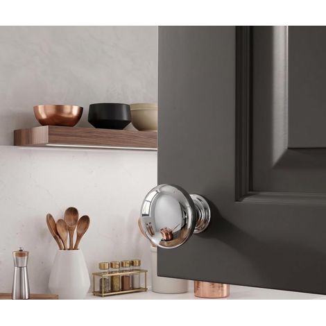 Lot de 25 carrés de porte-coiffe champignon chromées Cosmas 4950CH – 3,2 cm de diamètre, quincaillerie chromée pour cuisine et salle de bain, vis incluses (1/5)