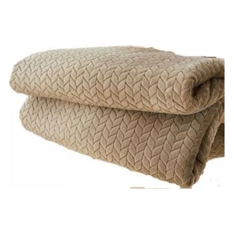 Couverture en flanelle soyeuse de qualité supérieure Kaki, couverture de lit légère à motif de feuilles, utilisation toutes saisons (Kaki, 100x150 cm) (1/4)