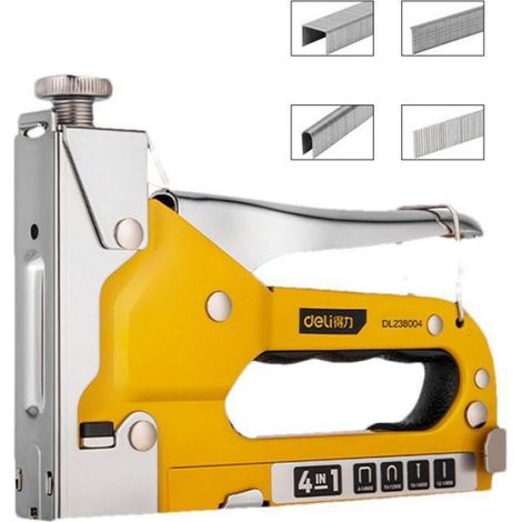 Agrafeuse 4-en-1 - - Puissance Réglable - Ergonomique - Pour Bois et Tissus