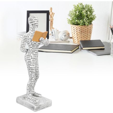 Statue de Femme Pensante 'Lectrice en Papier' en Résine W310 - Décor Unique pour Bibliothèque et Bureau (1/5)