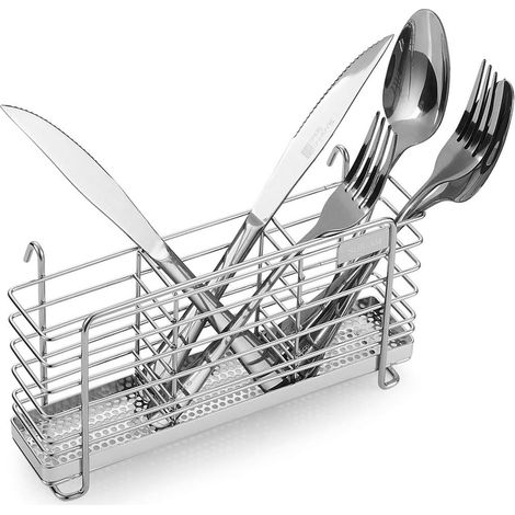 Robuster Abtropfkorb aus Edelstahl 304 mit Haken, 3 separaten Fächern, rostbeständig, kein Bohren erforderlich (1/4)