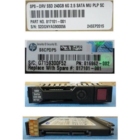 SSD HP Enterprise de 240 GB, 2,5" y formato pequeño, conectable en caliente, 817101-001