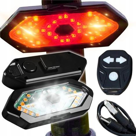 Fanale posteriore per bicicletta, indicatore di direzione, posteriore per bicicletta, telecomando USB