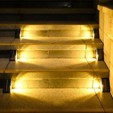 Lot de 4 lampes solaires extérieur détecteur mouvement – 3000K – IP65 – Idéal pour descente de garage, rampe extérieure ou zone technique (1/5)