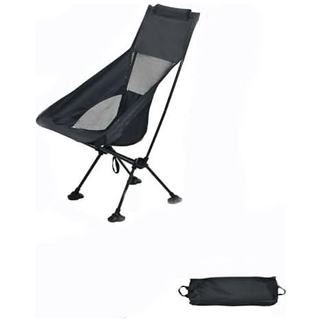Chaise de camping pliante ultralégère – Tabouret d'extérieur portable – Siège de voyage léger pour la randonnée, la pêche, la plage (1/5)