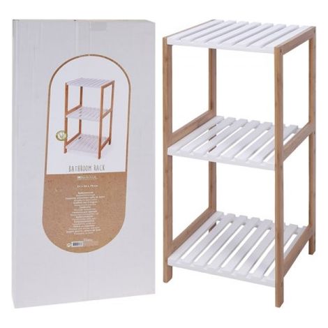 Scaffale in legno bianco con 3 ripiani