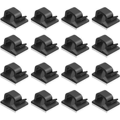 200 organisateurs de câbles de bureau adhésifs, supports de câbles, gestion des fils (noir)-2.00X1.30X0.90CM-Black (1/4)