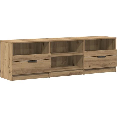Mueble TV con gran espacio de almacenamiento 150 x 33 x 45 cm madera contrachapada roble artesanal 020050947 (1/5)