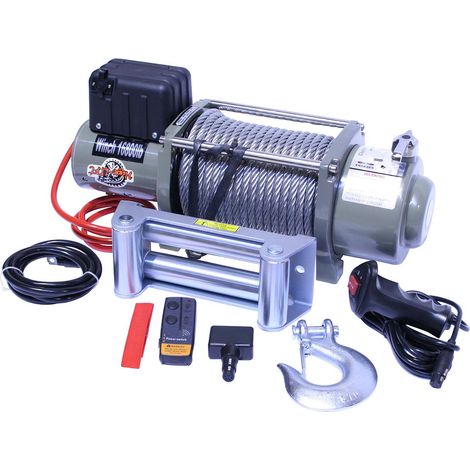 Varan Motors - var-sc16800 ELEKTRISCHE SEILWINDE 12V 7620KG MOTORWINDE WINDE FORSTWINDE OFFROAD QUAD ATV (1/5)