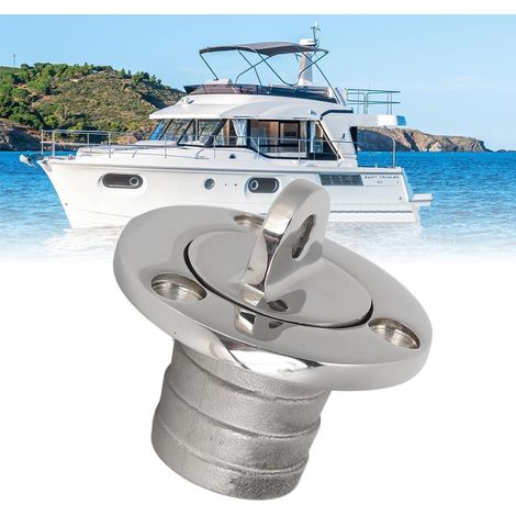 Bouchon de Vidange pour Bateau 25 mm, Bouchon de Vidange Marin en Acier Inoxydable 1 Pouce 25 mm, Drain Rond en Métal Poli, avec Bouchon Amovible, pour Bateaux Et Navires (1/5)