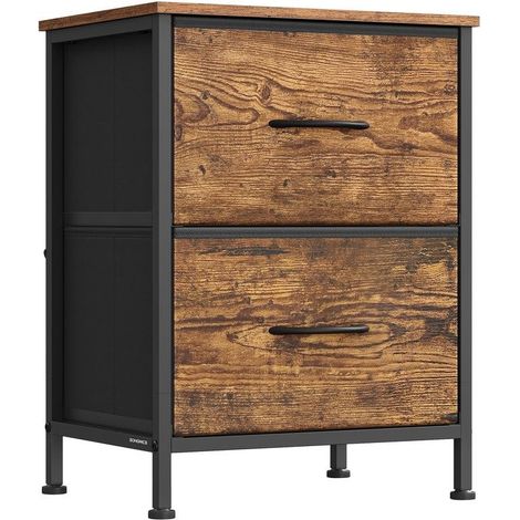 Commode de rangement moderne 30 x 39,6 x 52,2 cm 9 tiroirs pratique style rustique en MDF marron (1/2)