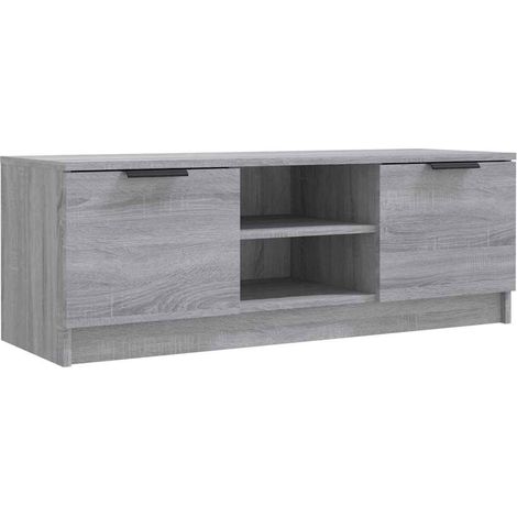 Meuble TV, Étagère TV, Meuble de Salon, Sonoma gris 102x35x36,5 cm Bois d'ingénierie OIB5845E (1/5)