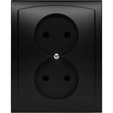 Enchufe doble de pared negro Polmark, 1 unidad.