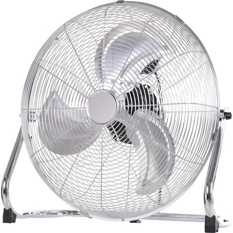 20-Inch Chrome Metal Floor Fan - High Velocity, 3 Speed Adjustable, Portable Gym and Home Office Fan, Silver Finish