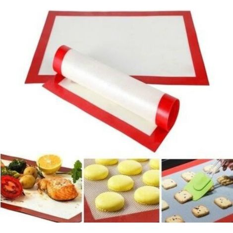 Lot de 2 Pcs Tapis de Cuisson en Silicone Pâtisserie Plat Pour Four Toile de Cuisson Professionnelle Anti-adhérante-Ywey (1/4)