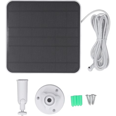 Ortviai Panneau Solaire 12 W pour Caméra Ring Spotlight et Stick Up Cam – Étanche IP65, Montage mural réglable, Blanc (1/5)