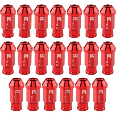 Vis de pneu de voiture écrou en aluminium de roue de course M12X1.5 (rouge) (1/5)