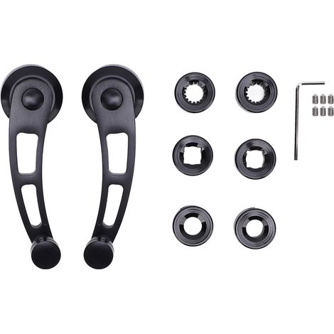 Kit di manovella per finestrino da 4 1/4 pollici, in alluminio ricavato dal pieno, con rivestimento nero, leggero e resistente per Hot Rod (1/5)