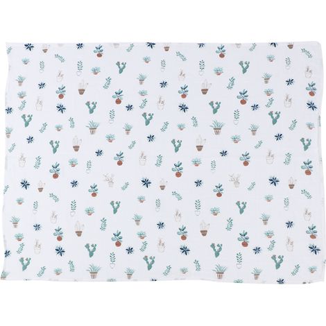 Serviette de bain bébé unisexe douce, lingette de douche pour nouveau-né, couverture lavable motif fleurs 130x110 cm (1/5)