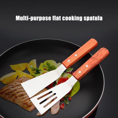 Set aus 2 Edelstahl-Metallspateln für Herdplatten, Crêpes und Grills. (1/5)