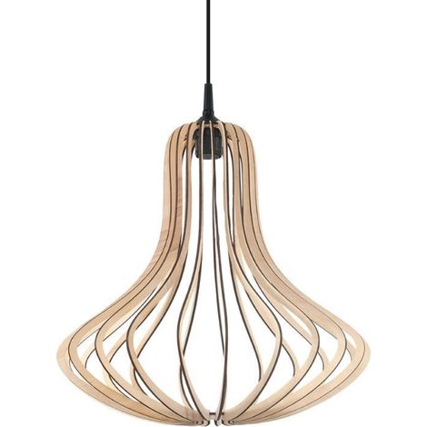 Suspension Bois Forme Poire pour Ampoule E27 - SILUMEN (1/5)