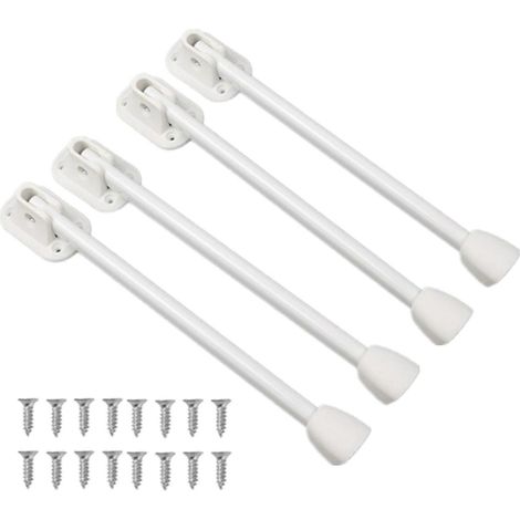 Ensemble de 4 pieds de table pliants en fer avec supports extra-longs en forme de fer à cheval, adaptés aux meubles de maison et de bureau, supports blancs en forme de fer à cheval de 28 cm. (1/5)