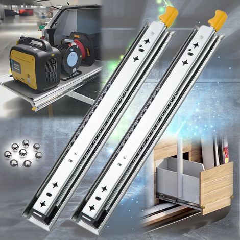 Guide per cassetti per carichi pesanti 250-1500 mm, guide per cassetti per carichi pesanti con blocco, guide per cassetti a estrazione totale, carico massimo 120 kg (Colore: modelli con blocco, Misura