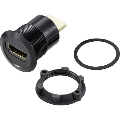 TRU COMPONENTS TC-11980460 Presa adattatore per pannello HDMI Presa HDMI Spina HDMI Nero Numero Poli (num): 1 Contenuto