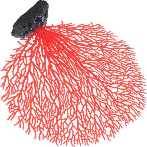Corail Artificiel - PVC - 18 x 16 x 5 cm - Décoration Aquarium - Rouge - 1 Pièce (1/5)