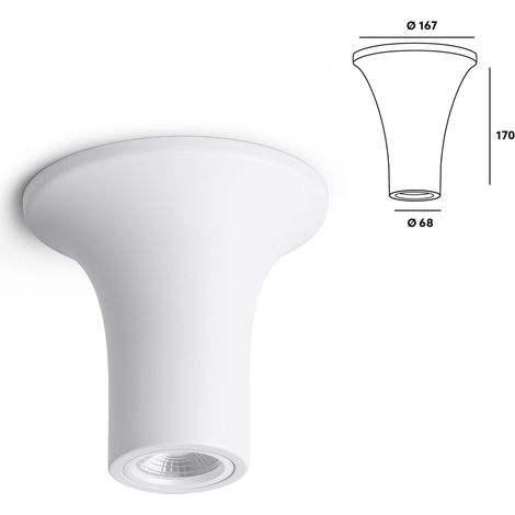 STOCK Portafaretto In Gesso Ceramico Cono 167x170x68mm 40W GU10 IP20