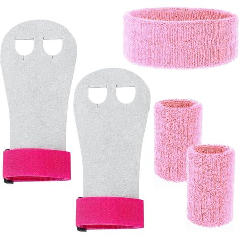 Gymnastique Grip avec Bracelet Bracelet Sport Band, 5pcs Ensemble de Protection des Mains et des Poignets pour Les Filles, Les Adolescents, l'exercice Sportif Accessoires Équipement d'exercice (1/5)