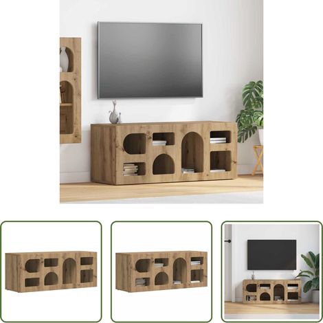 Holzwerkstoff - TV-Schränk Artisan-Eiche 100 x 35 x 40 cm Holzwerkstoff (1/5)