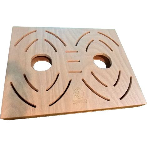 Sined Pedana c Box Doppia Pedana Legno Okume Marino Per Due Docce Inox Con Cbox Marrone