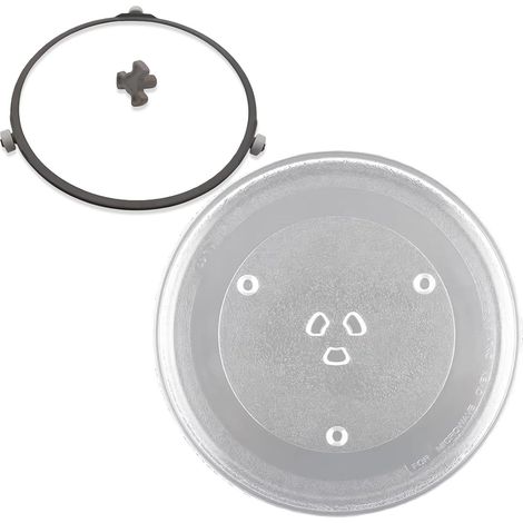 Plateau tournant universel en verre pour micro-ondes, plaque tournante, 31,5 cm, avec support d'assiette, plaque en verre pour micro-ondes, plaque tournante, assiette en verre pour micro-ondes (1/5)