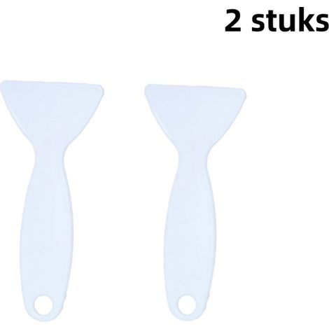 Lot de 2 cuillères à glace en plastique 13,5 cm pour réfrigérateur dégivrage nettoyage ménager et vitres blanc (1/5)
