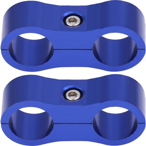 AN6 Pipe Separator Clamp Support 2Pcs Aluminium (BLUE) (1/5)