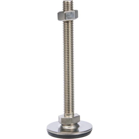 Ganter Normelemente GN 41-40-M10-100-D3-SK Piedini Regolabili in Acciaio Inossidabile Vulcanizzata, Argento, Gewinde d2: M10X100 (1/4)