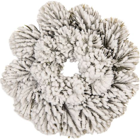 Couronne de Noël en Plastique Vert et Blanc pour Décoration Festive de Maison Ø 26 cm - PANGIVO (1/2)