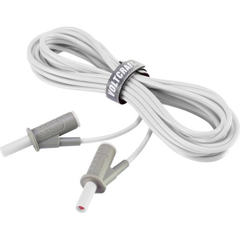 VOLTCRAFT MSB-501 Sicherheits-Messleitung Lamellenstecker 4 mm Lamellenstecker 4 mm 5.00 m Weiß 1 St