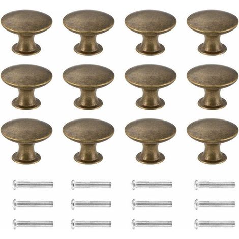 Lot de 12 boutons de commode rétro, poignée de meuble, bords arrondis, bouton antique en fer et laiton, bouton de traction pour armoire, maison de campagne, meubles de cuisine vintage, (1/5)
