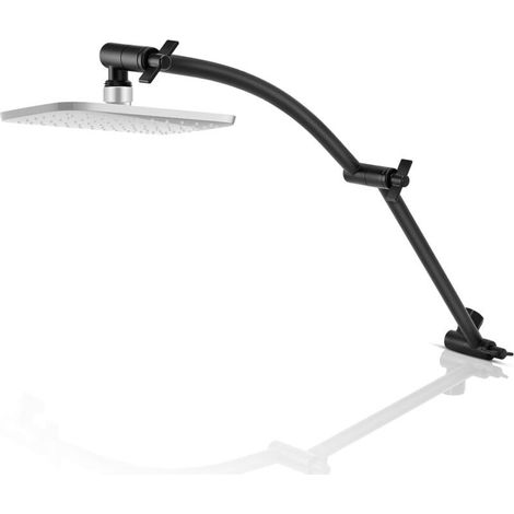Bras Douche,Acier Inoxydable D'extension de Douche Accessoires pour Bras de Douche Tube D'extension Bras de Courbé Extension Bras de Douche (Noir) (1/4)