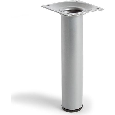 Pied cylindrique en acier d'une hauteur de 150 mm et finition chrome mat liquide. Dimensions: 30x30x150 mm - talla