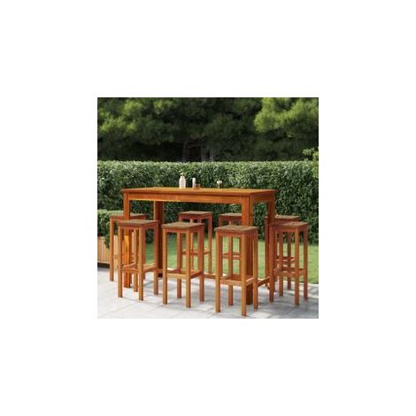 Tabourets de bar lot de 8 bois massif d'acacia (1/5)