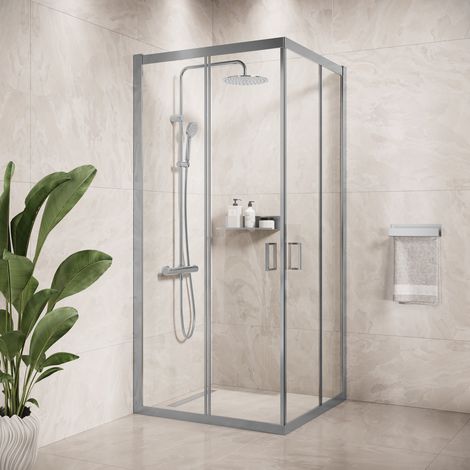 Cabine de Douche Dakota - 90 x 90 x 185 cm - Badplaats - Chrom - (1/5)