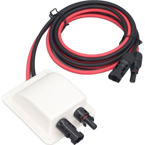 Passage de Câble étanche, Boîte de Presse-étoupe Solaire à Double Entrée de Câble, Boîte de Jonction étanche Simplifiée 2 M 10 AWG pour Camping-car, Bateau, Yacht, Construction (1/5)