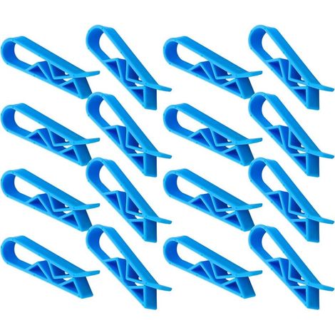 Attaches pour sacs poubelle en plastique bleu, lot de 24 (1/5)